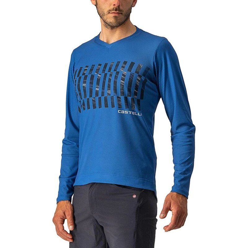 CASTELLI 4522009-417 Trail TECH LS TEE Sweatshirt Men's Cobalt Blue/Savile Blue-Silver L