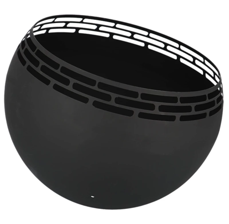 Esschert Design Fire Ball Black 58 cm Basket Place Tray Patio Oven Metal Bearing Laser Cut