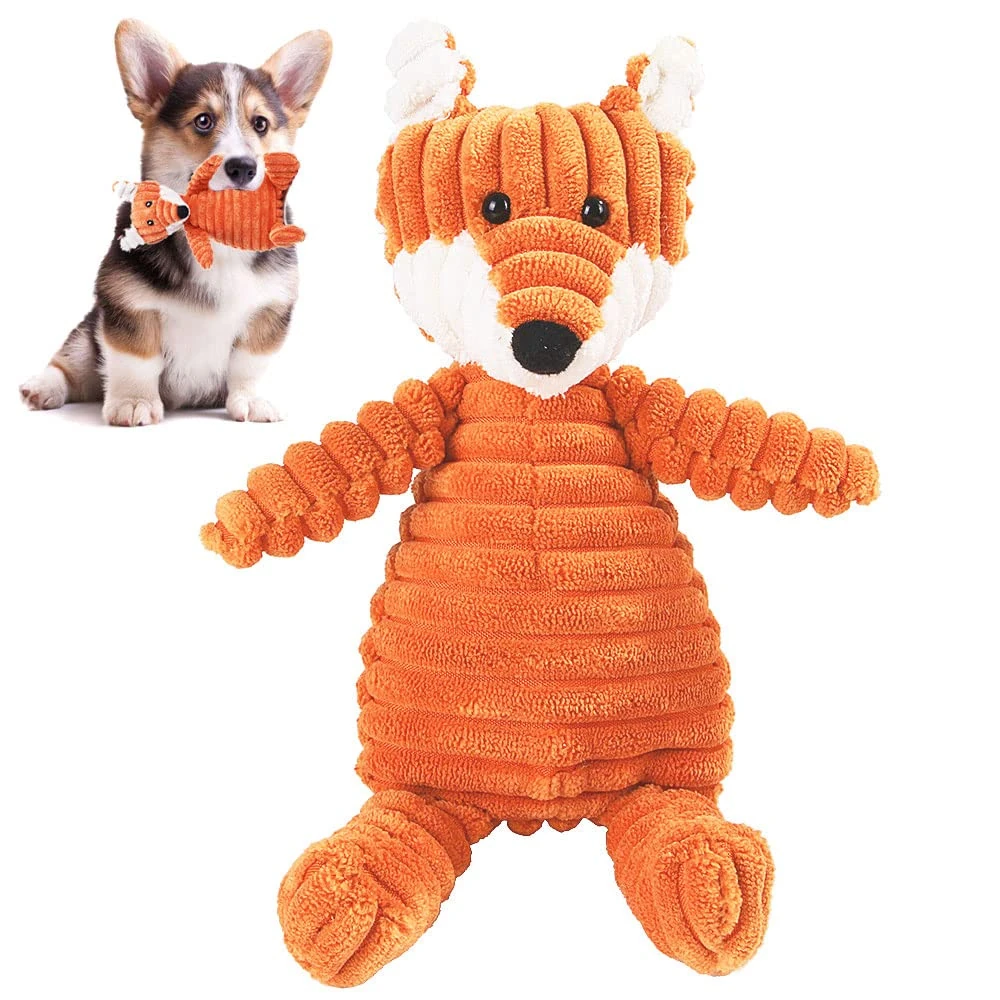 Fox Soft Dog Toys for Small Dogs Squeaky Dog Toys Plush Puppy Toy