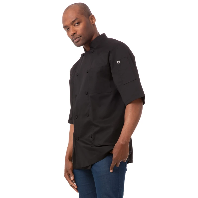 Chef Works Men's Montreal Cool Vent Chef Coat, Black, 6X-Large
