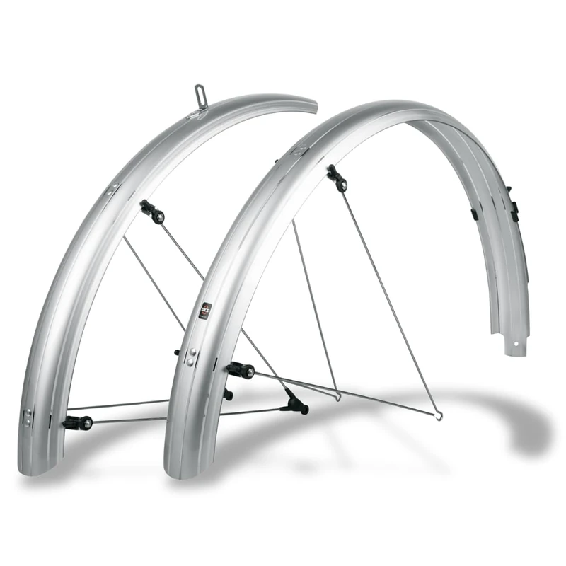 SKS GERMANY BLUEMELS Basic 27.5-29 Inch 65 mm Silver Set Mudguard Set, Bicycle Accessories (Robust Sandwich Construction, ASR Safety System, V-Struts with Fixed Bridges), Silver