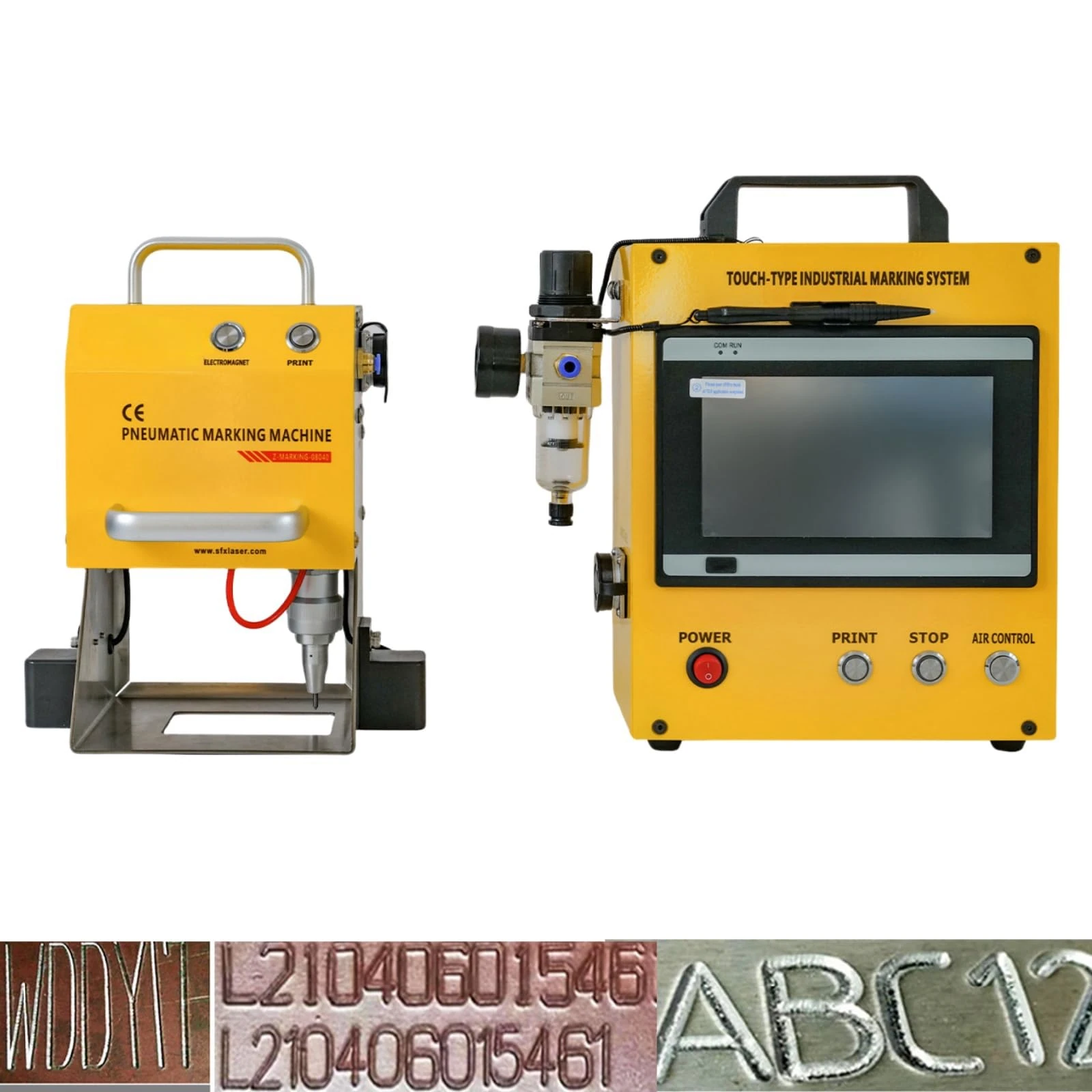 US Stock Portable Pneumatic Engraving Machine Dot Peen Marking Machine Pneumatic Engraver 80X40mm(3.1x1.6 inch) Engraving Area