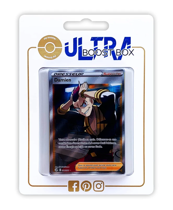 Damien 264/264 Full Art Dresser - Myboost X Sword and Shield 8 - Fusion Fist - Box of 10 Pokémon Cards - French