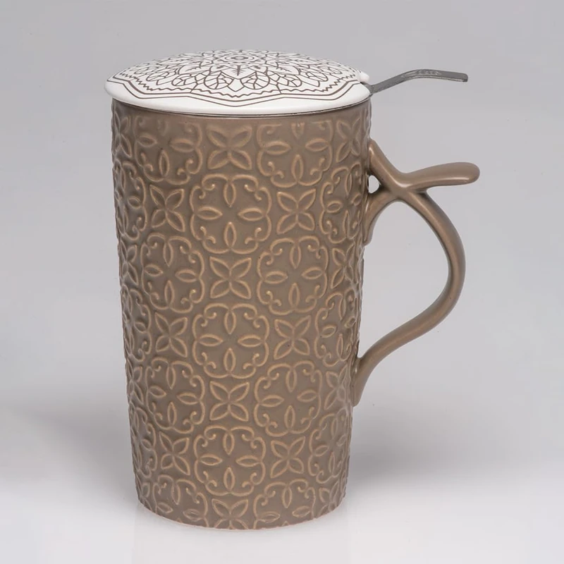 Tea Soul Raja Mug • Porcelain Mug with Cover and Perforated Filter • Capacity 400ml