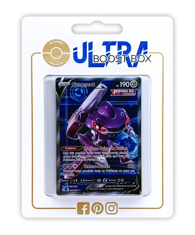 Genesect V 254/264 Full Art Fusion Fist - Myboost X Sword and Shield 8 - Fusion Fist - Box of 10 French Pokémon Cards