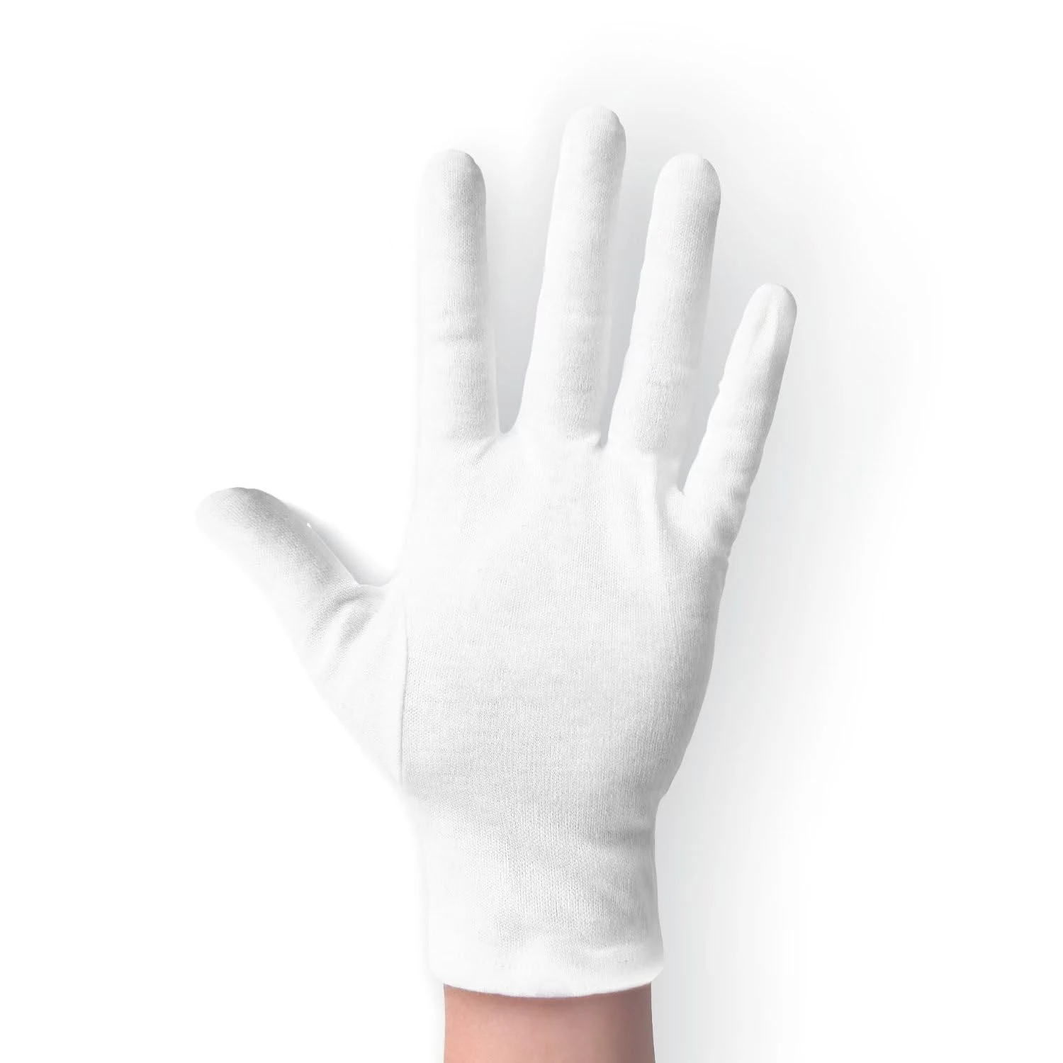 2 Pairs 100% Cotton Gloves for Moisturizing Night Gloves, White Gloves for Dry Hands Eczema, Size L