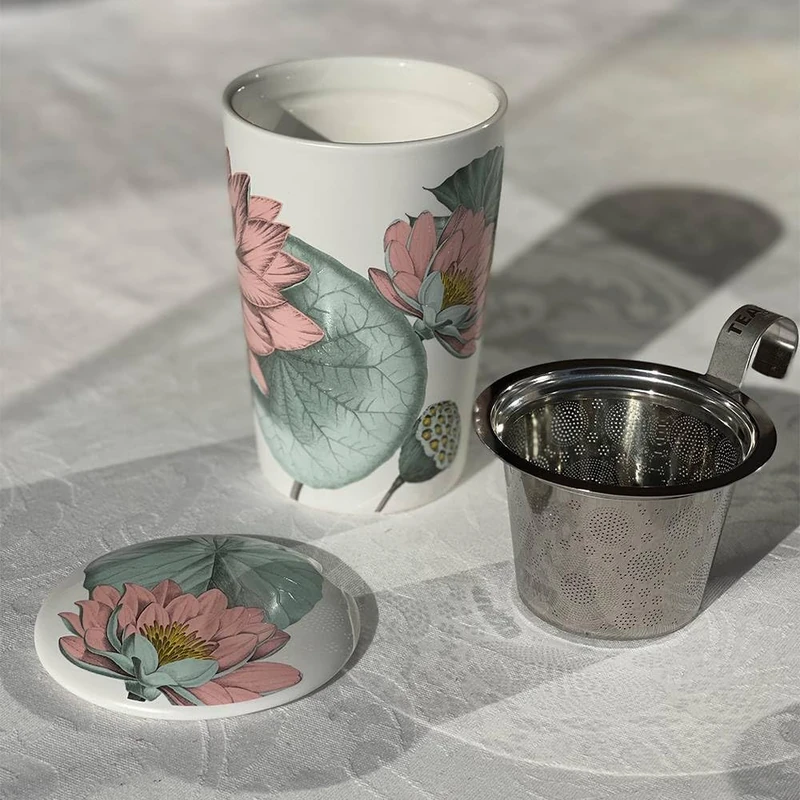 Tea Soul Lotus Mug • Porcelain Mug with Cover and Perforated Filter • Capacity 350ml