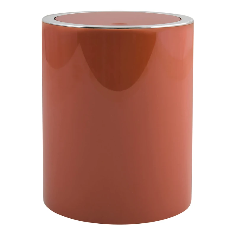 MSV MS5027 Aspen Design Bin with Swing Lid (6 Litres, Diameter x Height: 18.5 x 26 cm), Terracotta Red, Plastic