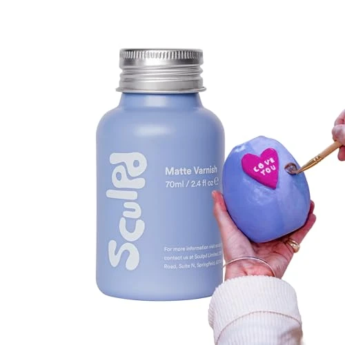 Sculpd Clear Varnish for Air Dry Clay - Premium Clear Matte Finish For Pottery & Acrylic Paint - Waterproof, Scratch Resistant, Colorless Ceramic Sealer - Hobbies Arts & Crafts DIY (70ml)