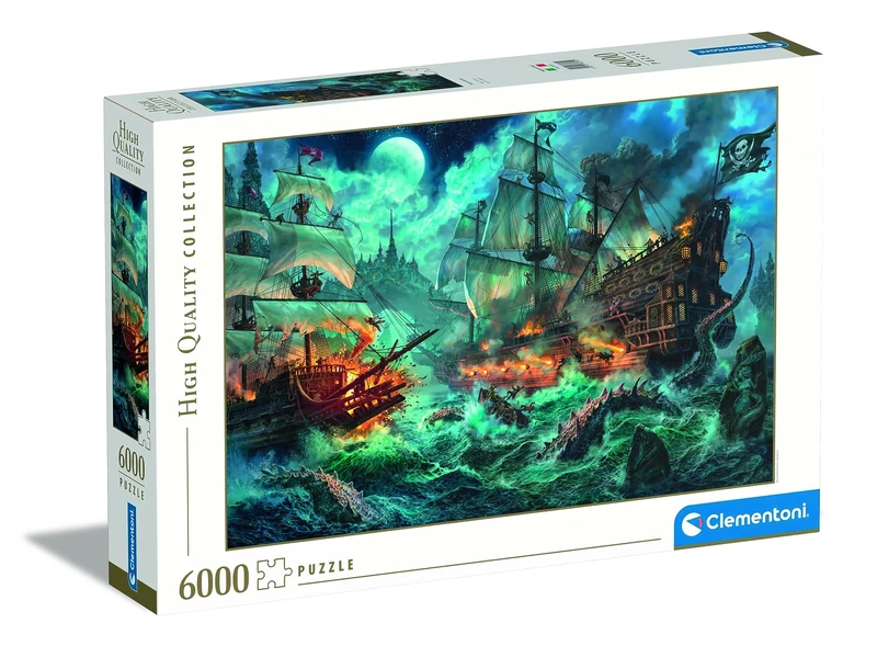 Clementoni - 36530 Collection Puzzle Pirates Battle - Jigsaw Puzzle 6000 Pieces, Made In Italy, Jigsaw Puzzle For Adults