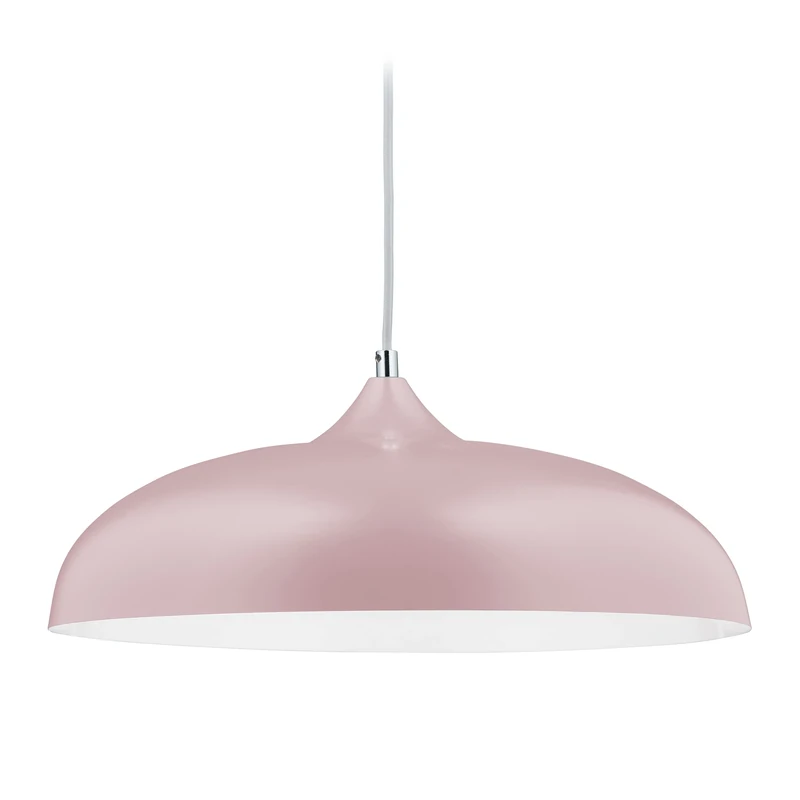 Relaxdays Ceiling Light, Hanging Lamp, H x D 137 X 34 cm, Metal, E27 Socket, Pink