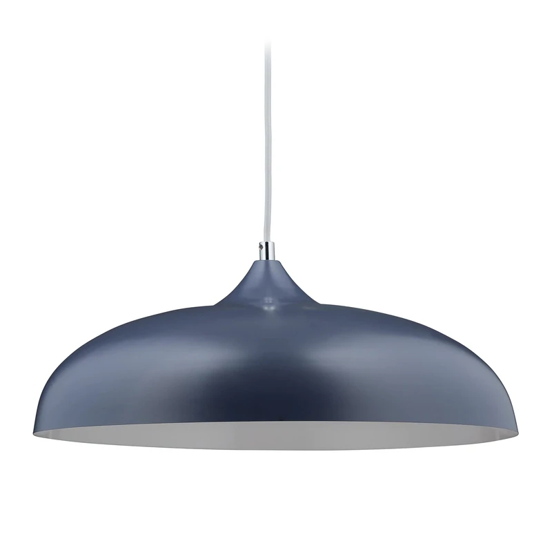 Relaxdays Ceiling Light, Hanging Lamp, H x D 137 X 34 cm, Metal, E27 Socket, Blue