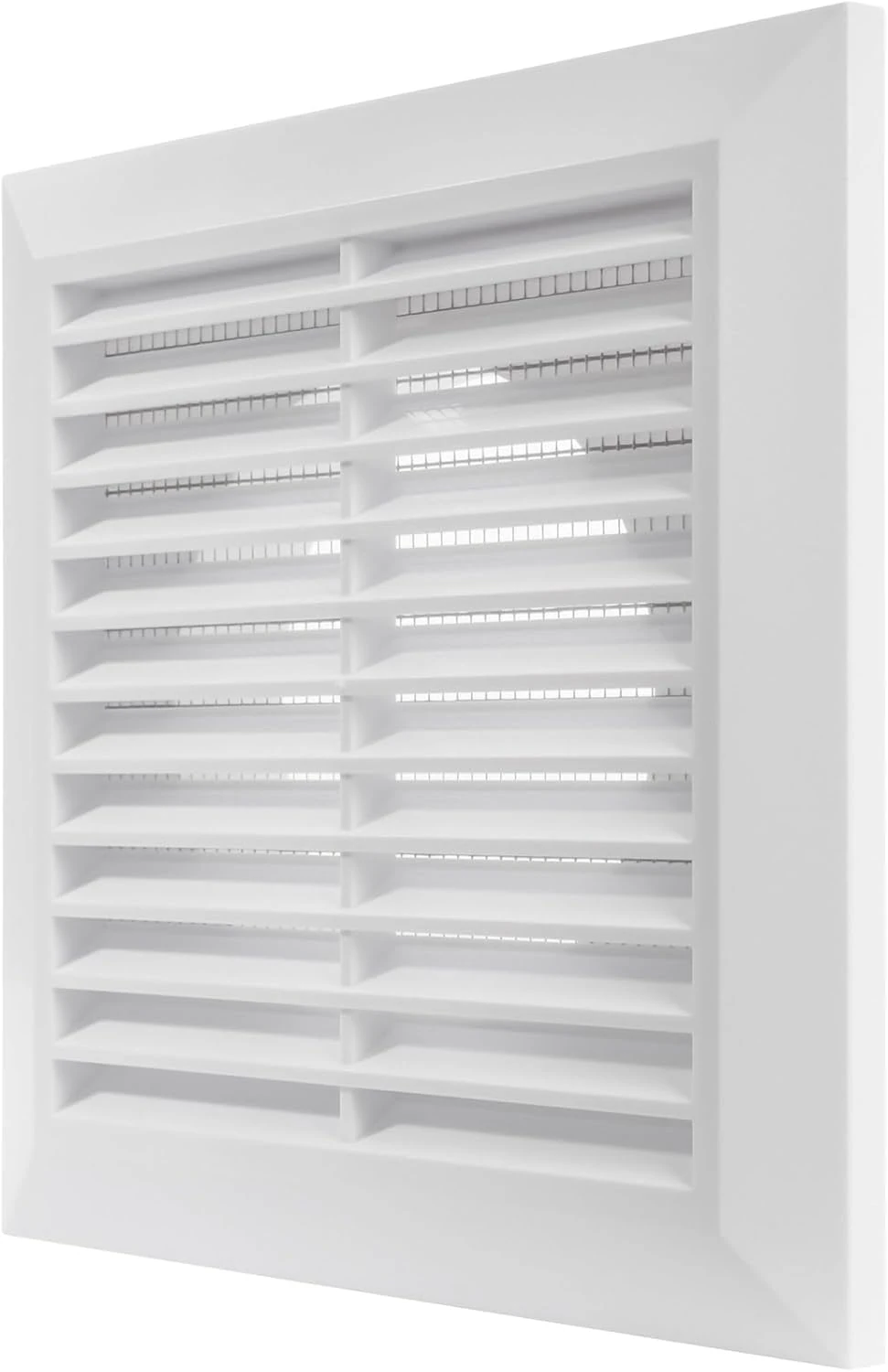 Vent Systems Ø5" Duct - 6.7" x 6.7" Inch White Air Vent Cover - Bathroom Exhaust Vent Pipe - Louvered Outdoor Vent Cover - Ø125 mm (170 x 170 mm)