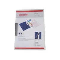 Djois, 4026042086 Presentation Folder with Clip, A4, Transparent, Pack of 25, for DIN A4, 222 x 316 mm, 0.5 mm Polypropylene, Silver Clamping System, Ideal for Document Storage