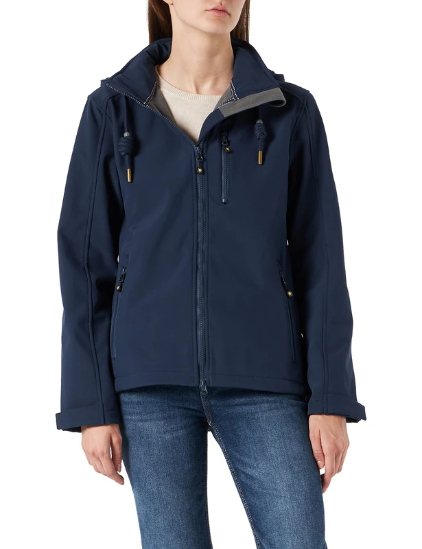 Women's softshell jacket with removable hood, transition jacket, windbreaker, #ankerglutfreude