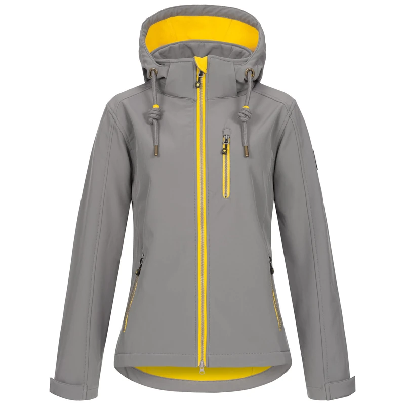 Women's softshell jacket with removable hood, transition jacket, windbreaker, #ankerglutfreude
