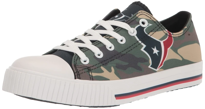 FOCO Women's NFL Camo Low Top Canvas Sneakers Shoes, 9-2178