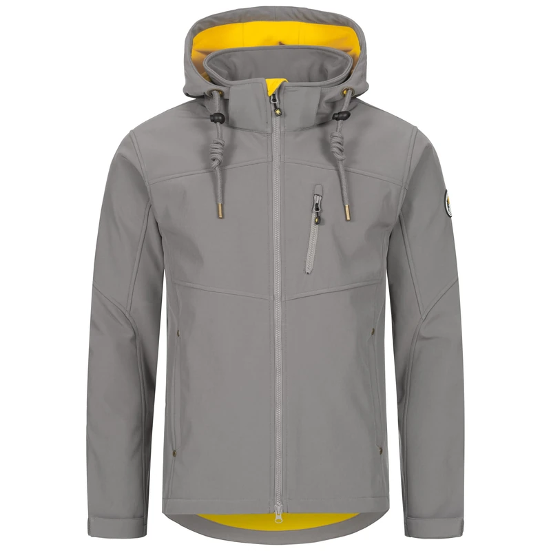 Ankerglut Men's Softshell Removable Hood, Transition Jacket, Windbreaker, Anchor glutfreiheit, Gray, S