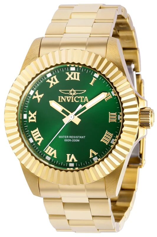 Invicta Pro Diver 37405 Men's Watch - Waterproof - Analogue - Quartz Movement - Stainless Steel with Green dial - 44mm