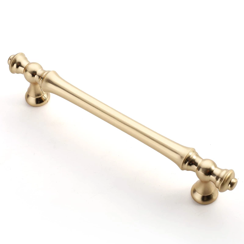 Asidrama 6 x Brushed Brass Kitchen Cabinet Handles 128mm Gold