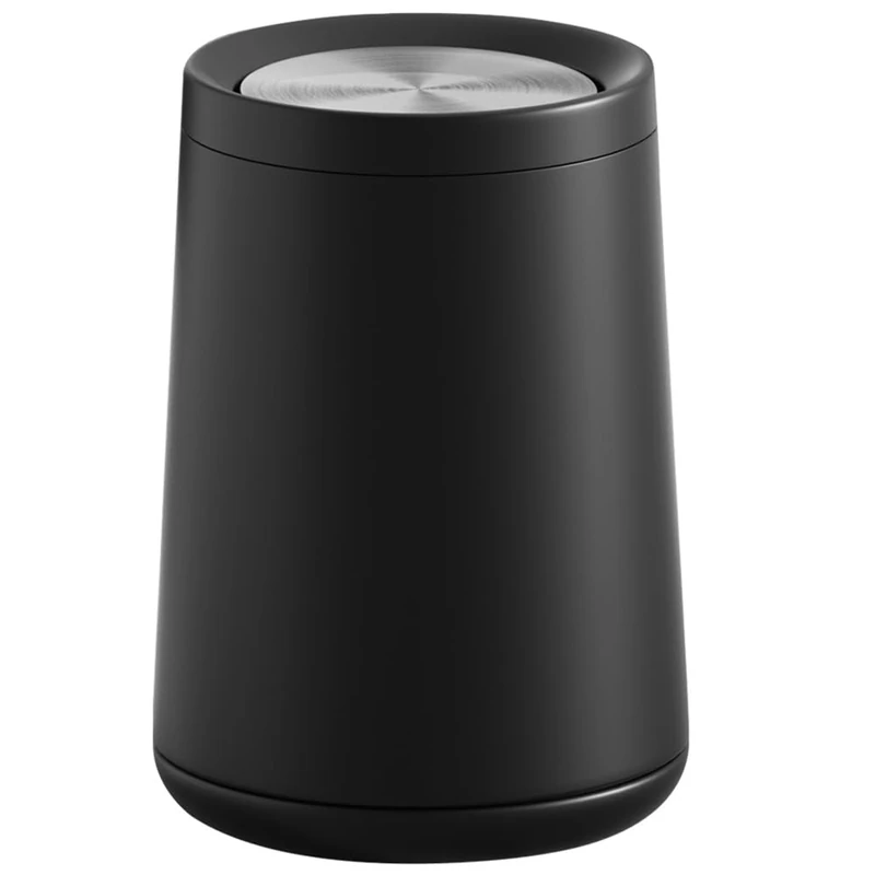LEASYLIFE 10 L/3 Gallen,Swing Top Gold Commercial Trash Can，Brushed Stainless Steel Garbage Can with Flipping Lid,for Bathroom, Kitchen,Living Room,Bedroom,Hotel (Black)