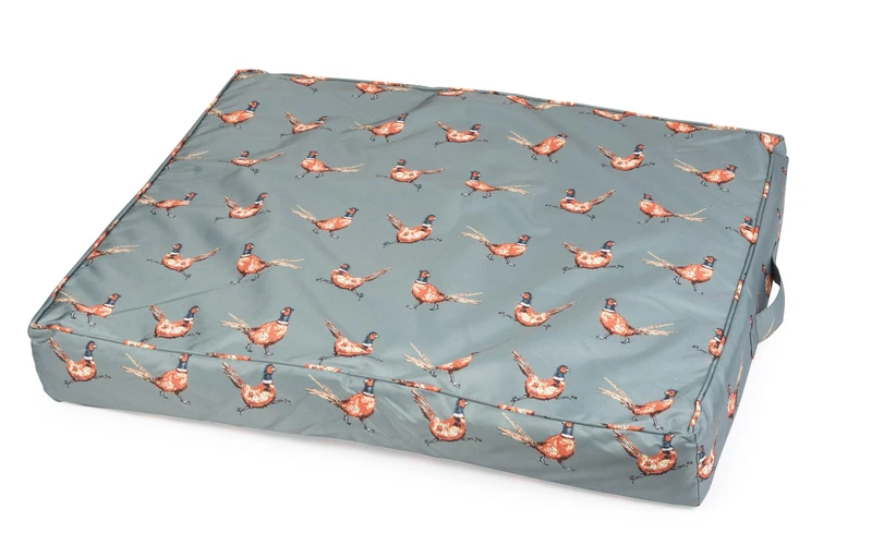 House of Paws Water Resistant Deep Filled Mattress for Dogs - Navy with Bee Pattern - Easy to Clean