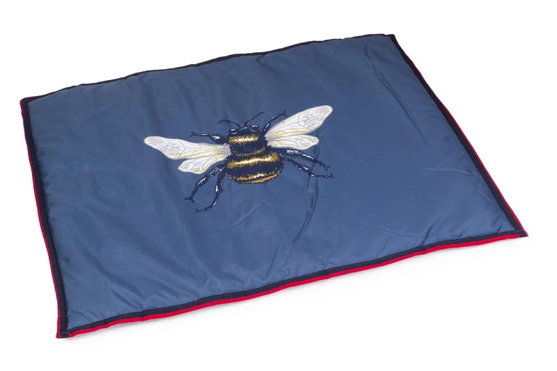 House of Paws Water Resistant Navy Bee Boot Mat for Indoor or Outdoor for Muddy Paws - Water-Resistant, Easy to Clean - Large/X-Large