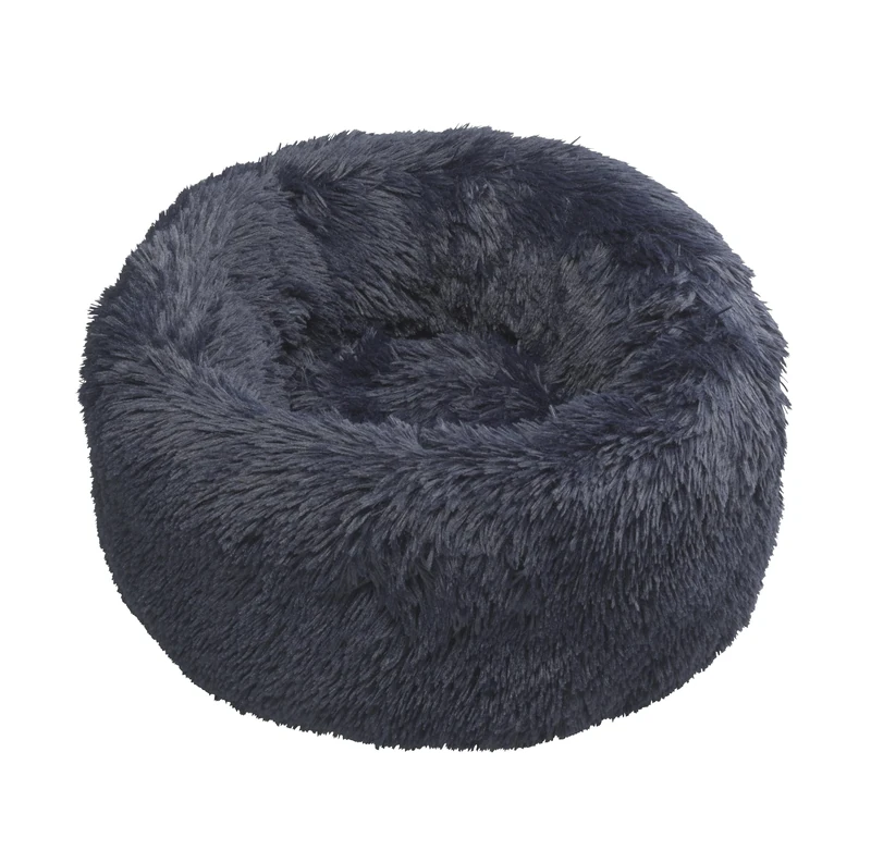 House of Paws Comfy & Calming Faux Fur Navy Donut Winter Pet Bed