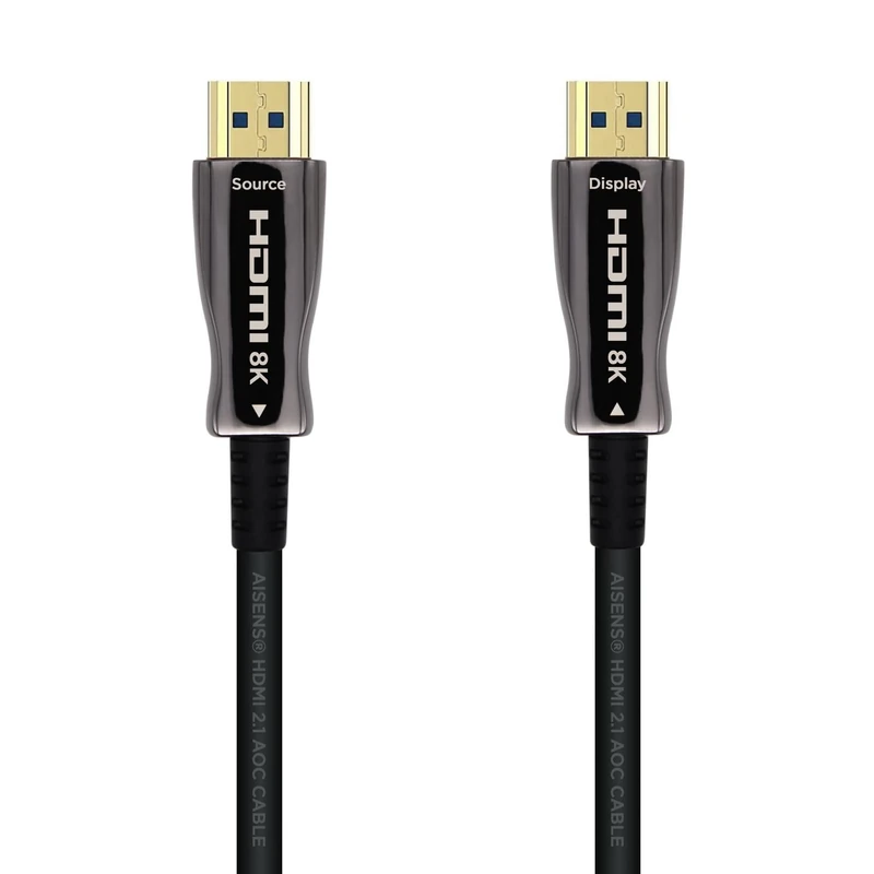 AISENS A153-0518 HDMI Cable V2.1 AOC Ultra High Speed/HEC 8K@60Hz 4K@120Hz 4:4 48Gbps, A/M-A/M, Black, 25m