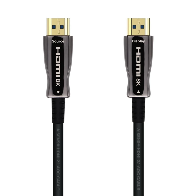 AISENS A153-0523 HDMI Cable V2.1 AOC Ultra High Speed/HEC 8K@60Hz 4K@120Hz 4:4 48Gbps, A/M-A/M, Black, 230 Feet