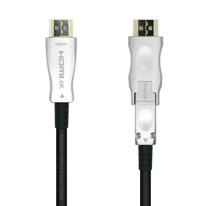 AISENS A148-0513 HDMI Cable V2.0 AOC Premium Detachable High Speed/HEC 4K@60Hz 4:4:4 18Gbps, A/M-D/A/M, Black, 40m
