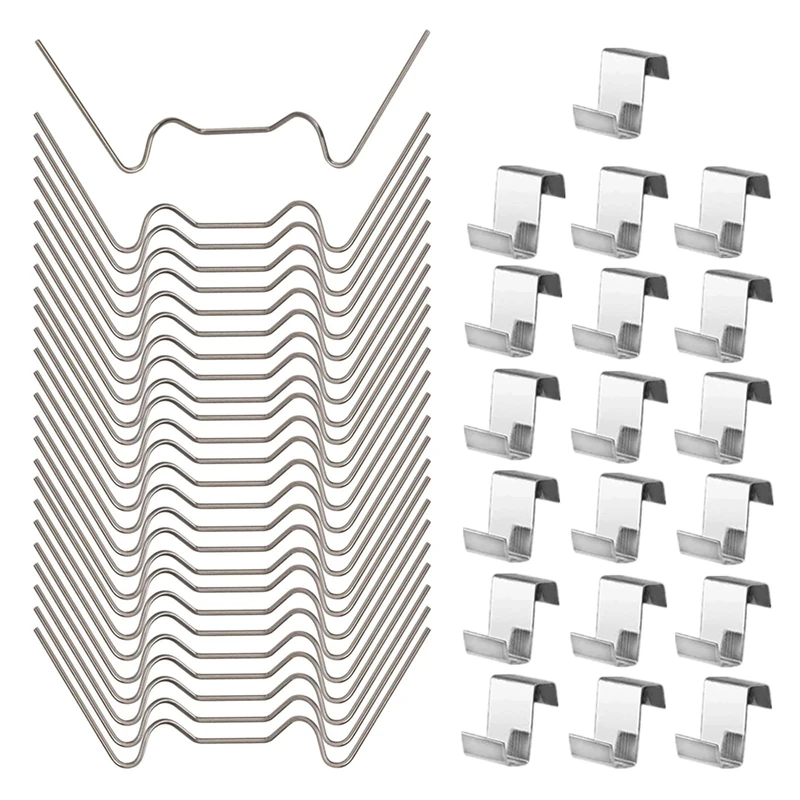 100pcs Stainless Steel Greenhouse Glass Clips - W-Wire & Z-Overlap Fixings for Pane Replacement