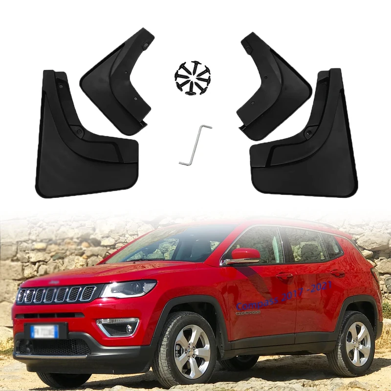 Mud Flaps Kit for Jeep Compass 2017-2022 Accessories Mud Splash Guard Mud Flap 2018 2019 2020 2021 1.3T 1.4T 2.0L 4pcs