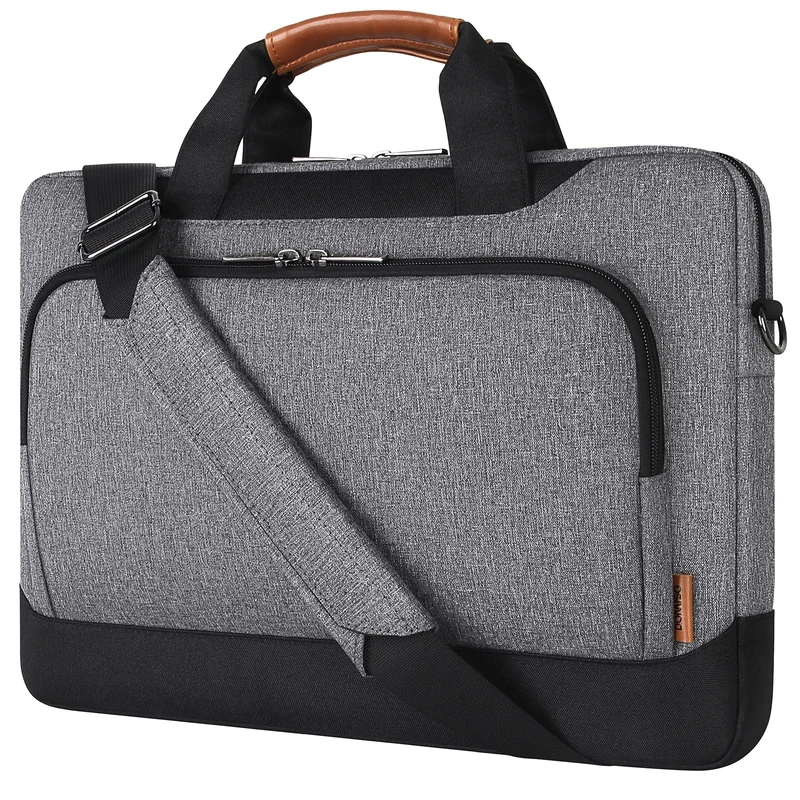DOMISO 17-17.3 Inch Laptop Sleeve Business Briefcase Laptop Shoulder Bag Compatible with 17" Laptops/17.3" HP Pavilion 17/MSI GS73VR Stealth Pro/Dell Inspiron 17/Acer/ASUS,Grey