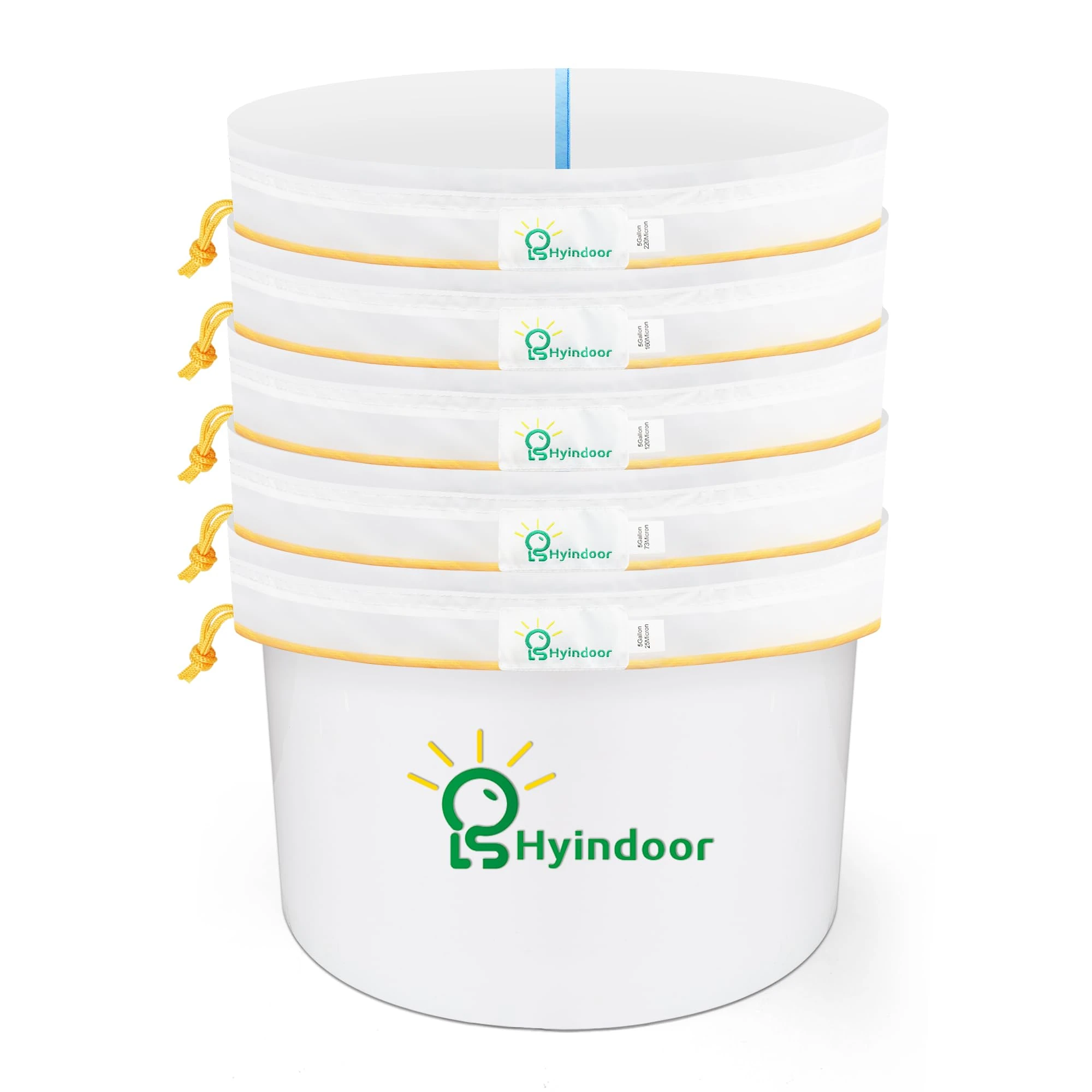 Hyindoor Bubble Mesh Bags 5 Gallon 5 Hash Bag Ice Bubble Bag Essence Extractor Kit Come with Pressing Screen and Storage Bag