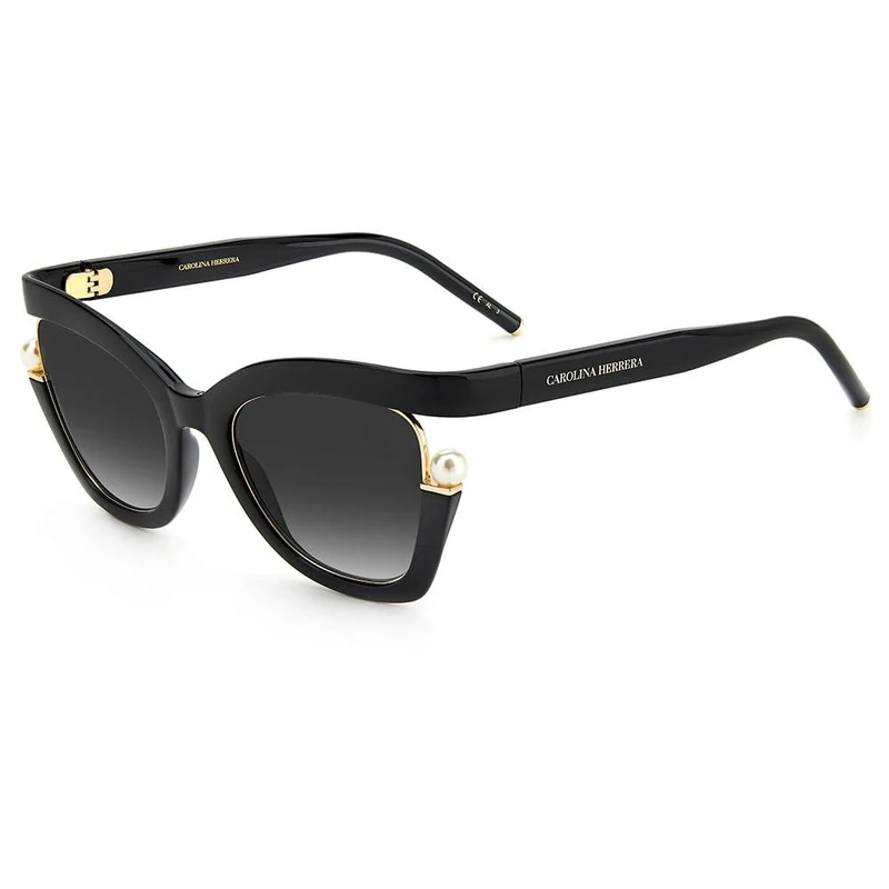 Carolina Herrera Ch 0002/s 807/9O BLACK Sunglasses Women's Acetate, Standard, 53