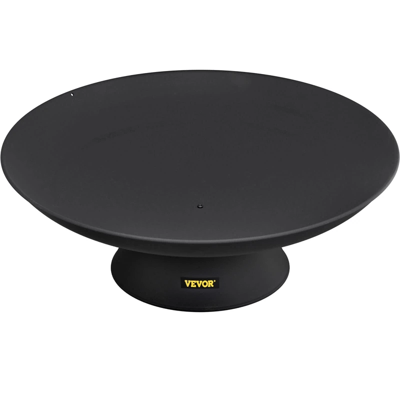 VEVOR Fire Pit Bowl, 30-Inch Deep Round Cast Iron Fire Bowl, Wood Burning for Outdoor Patios, Backyards & Camping Uses, with A Stable Bowl Designed Base and A Firewood Stick, Black