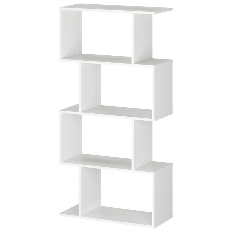 RICOO WM074-WM Shelf 140 x 70 x 30 cm, Standing Shelf, White Matt Wood, Bookcase, Wall Shelf, Shelves & Shelves, Narrow Shelf, Office Shelf, Small Shelf, Slim Office Bookshelves