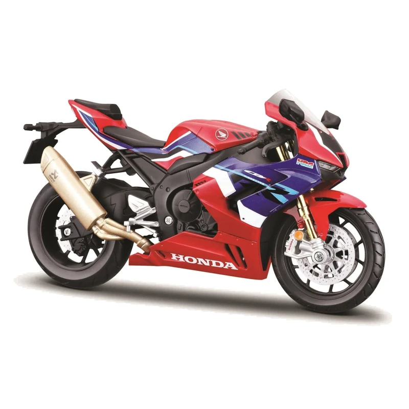 Maisto Honda CBR 1000RR-R Fireblade: 1:12 Scale Motorcycle Model with Suspension and Fold-Out Side Stand 17 cm Red/Blue (5-20099)