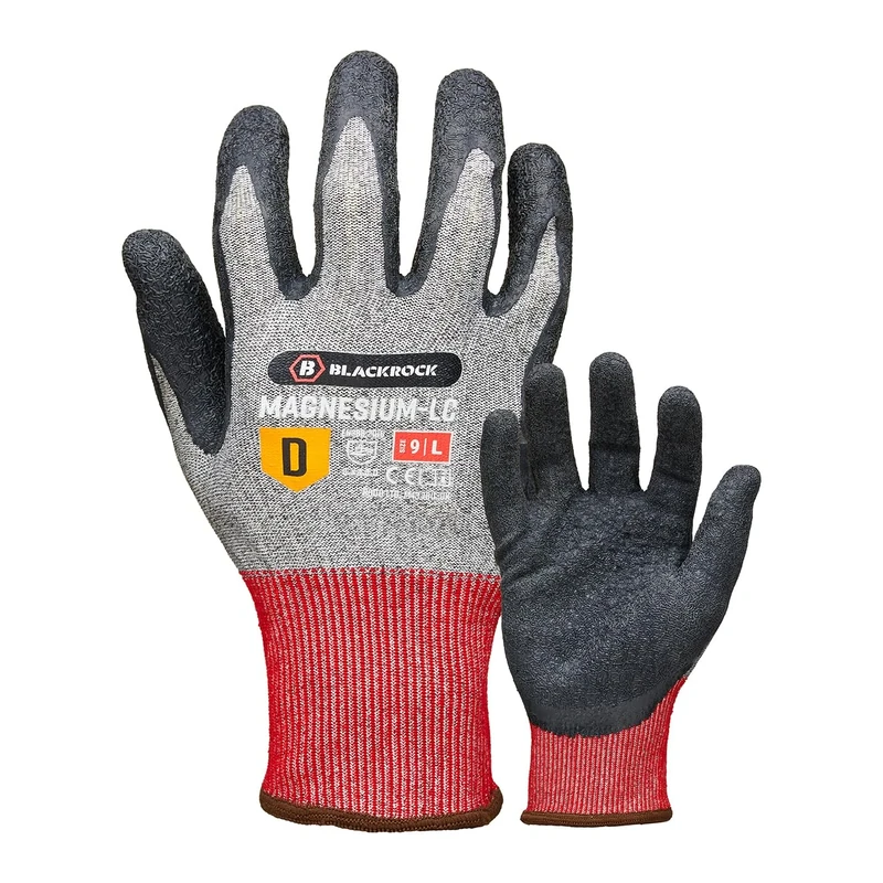Blackrock Magnesium-LC Cut Resistant Non-Slip Latex Gripper Safety Work Gloves, Near Knife Proof, Whittling, for Men and Women, Max Cut 5 Gloves, Metal Handling - Size 8/Medium