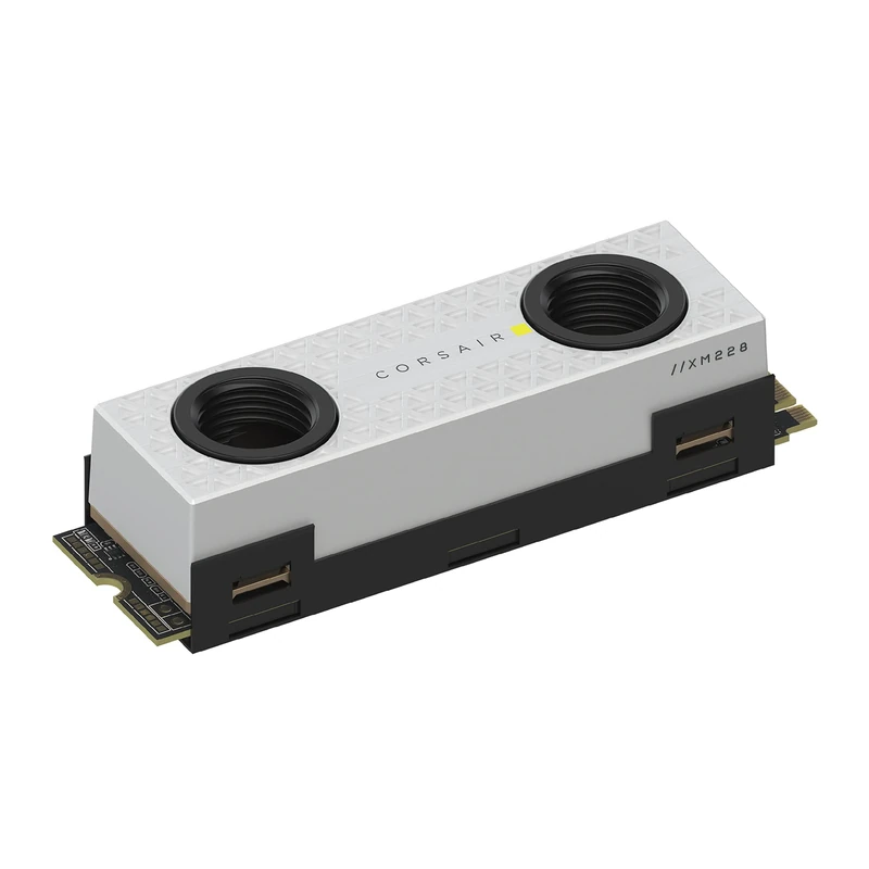 Corsair MP600 PRO XT 2TB Hydro X Edition Gen4 PCIe x4 NVMe M.2 SSD (Up to 7,000 MB/s Sequential Read and 6,550 MB/s Write Speeds, High-Density TLC NAND, Hydro X Series XM2 Water Block) White