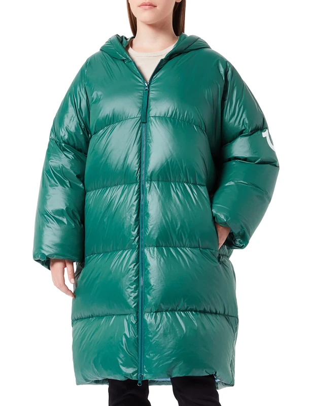 True Religion Women's Hoodie No Down Parka, Green, Standard - Image 1