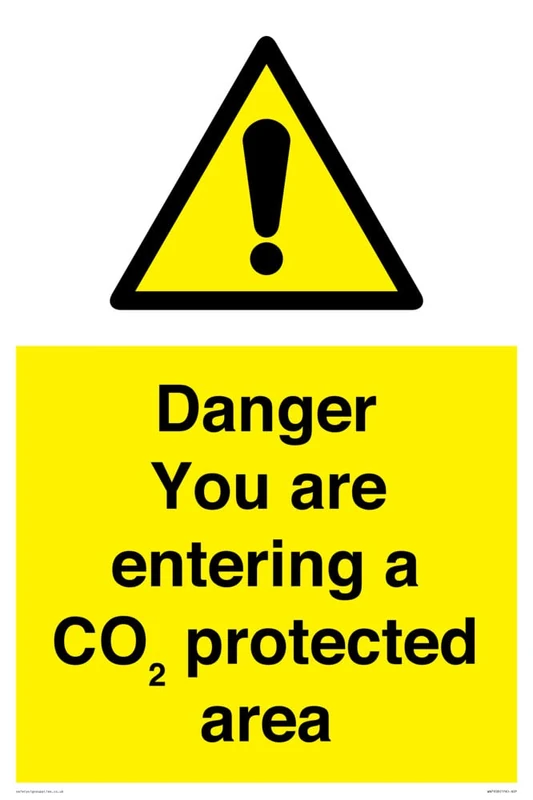 Danger you are entering a COâ‚‚ protected area Sign - 400x600mm - A2P - Image 1
