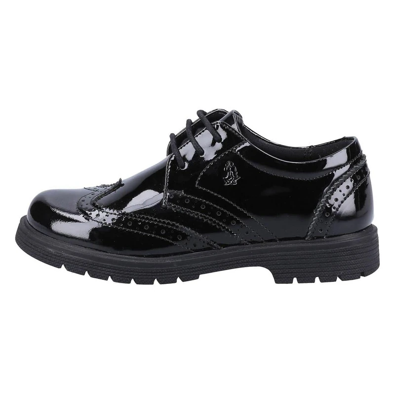 Hush Puppies Girls Sally Patent Senior School Uniform Shoe, Black, 3 UK