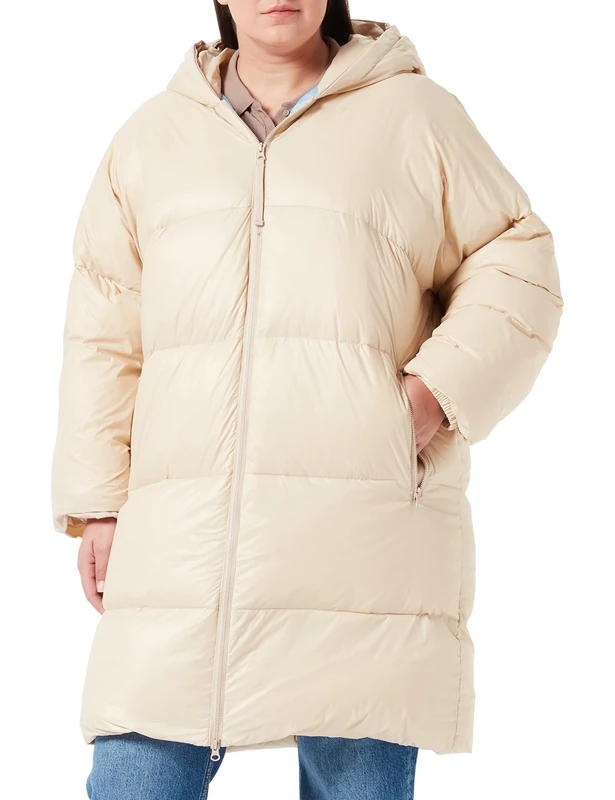 True Religion Women's Down Hoodie Parka, Sand, S