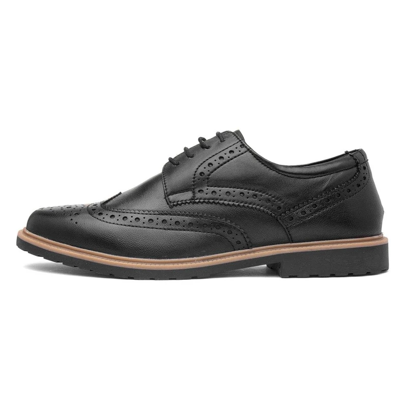 Hush Puppies Girls Verity Brogue School Uniform Shoe, Black, 7 UK