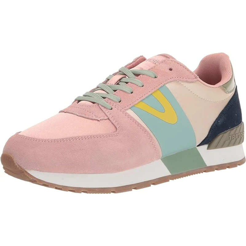 TRETORN Women's Loyola Lace Up Sneakers, Coral, 6 UK - Image 1