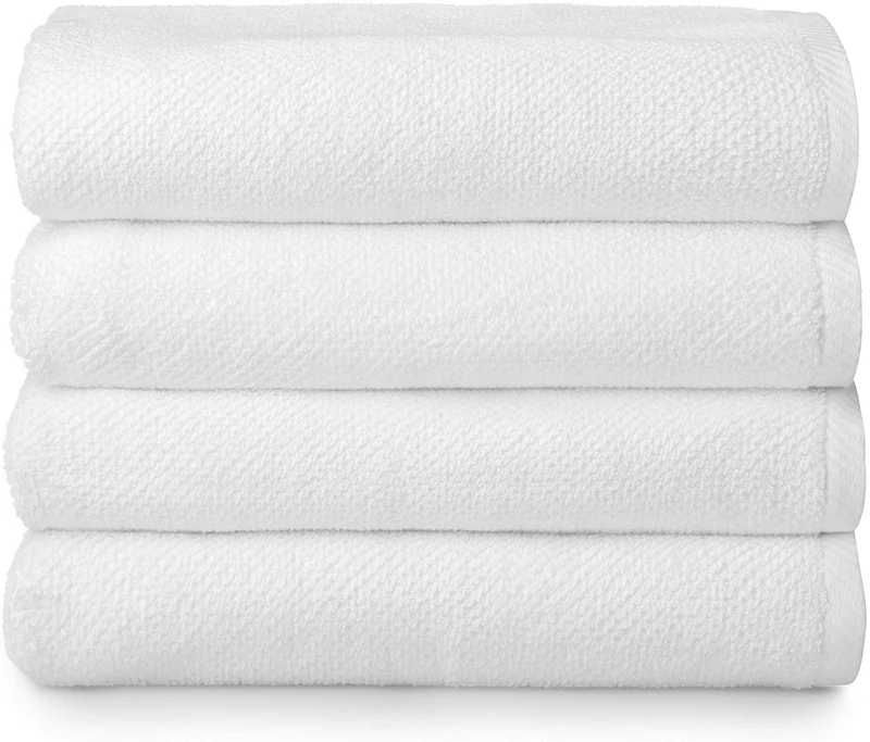 Simpli-Magic 79448 Popcorn Textured Bath Towels, 4 Pack, White