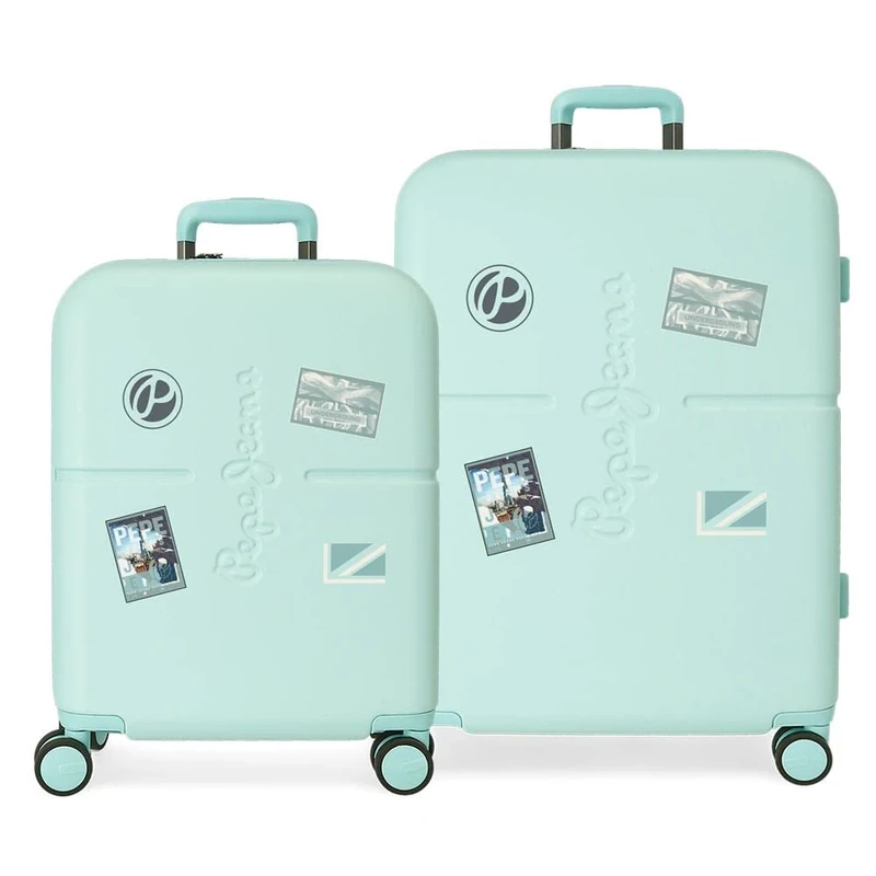 Pepe Jeans Chest Suitcase Set, Blue, Suitcase Set