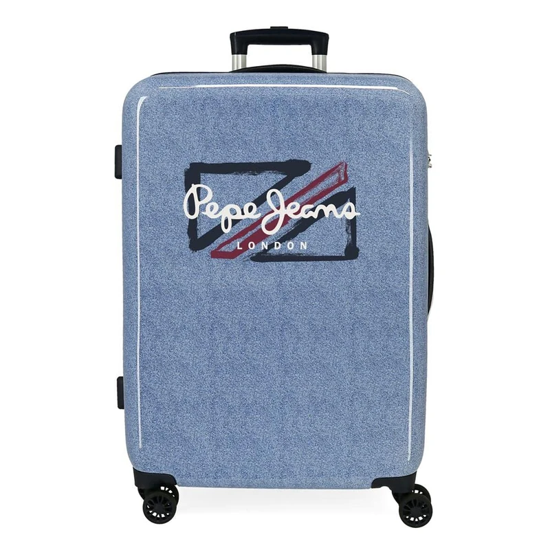 Pepe Jeans Digital Suitcase Medium Blue 48 x 68 x 26 cm Rigid ABS Side Combination Lock 70L 3 kg 4 Double Wheels